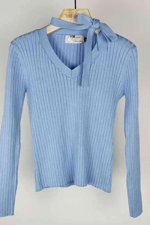 women Long Sleeves sweaters v neck Slouchy Jumper Breathable Solid Color fall adorable